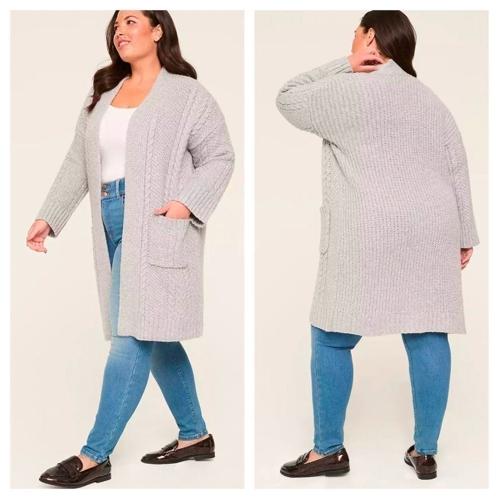 Lane Bryant Open-Front Cable Knit
Blanket Cardigan, New with Tags